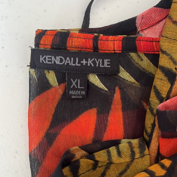 Kendall + Kylie swim cover up tropical leaf print XL - Picture 13 of 15